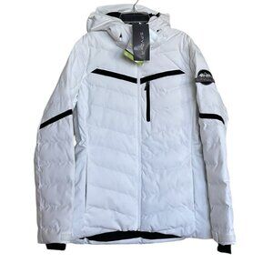 Spyder Women's Jacket Size Medium White Brisk Synthetic Insulated Down Ski Coat‎